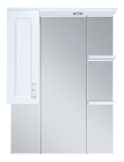 Зеркальный шкаф с подсветкой Misty Дива 75см левый белый